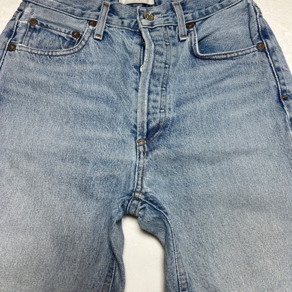 Agolde Blue Straight Leg Jeans Classic Denim - Picture 4 of 10